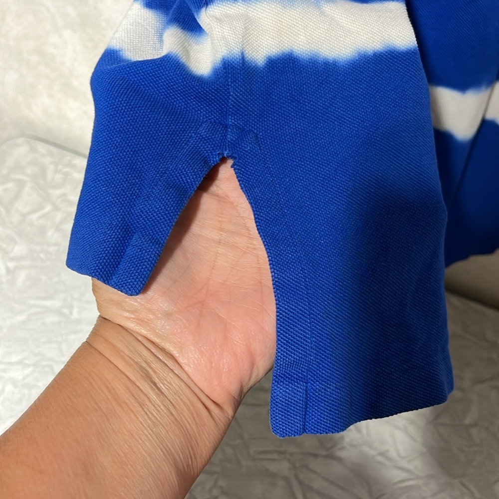 Vtg Ralph Lauren tie dye polo blue and white XXL - Picture 5 of 11